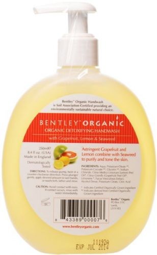 Bentley Organic, DETOKSYKUJĄCE Mydło w Płynie z Grejpfrutem, Cytryną i Wodorostami 250ml Bentley Organic, DETOKSYKUJĄCE Mydło w Płynie z Grejpfrutem, Cytryną i Wodorostami 250ml