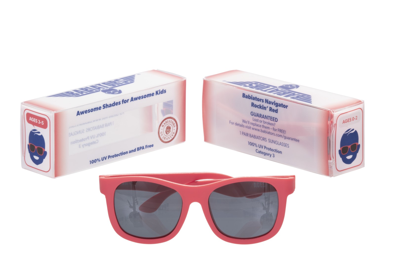 Babiators, Okulary przeciwsłoneczne dla dzieci Classic Rockin Red 3+ Babiators, Okulary przeciwsłoneczne dla dzieci Classic Rockin Red 3+