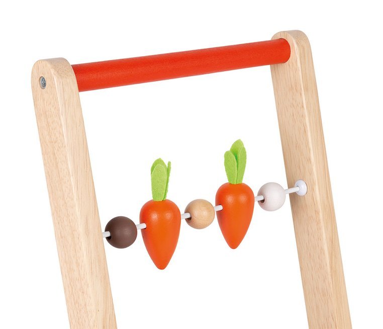 Janod, Wózek pchacz drewniany z 19 klockami Królik 1-4 lata Janod, Wózek pchacz drewniany z 19 klockami Królik 1-4 lata