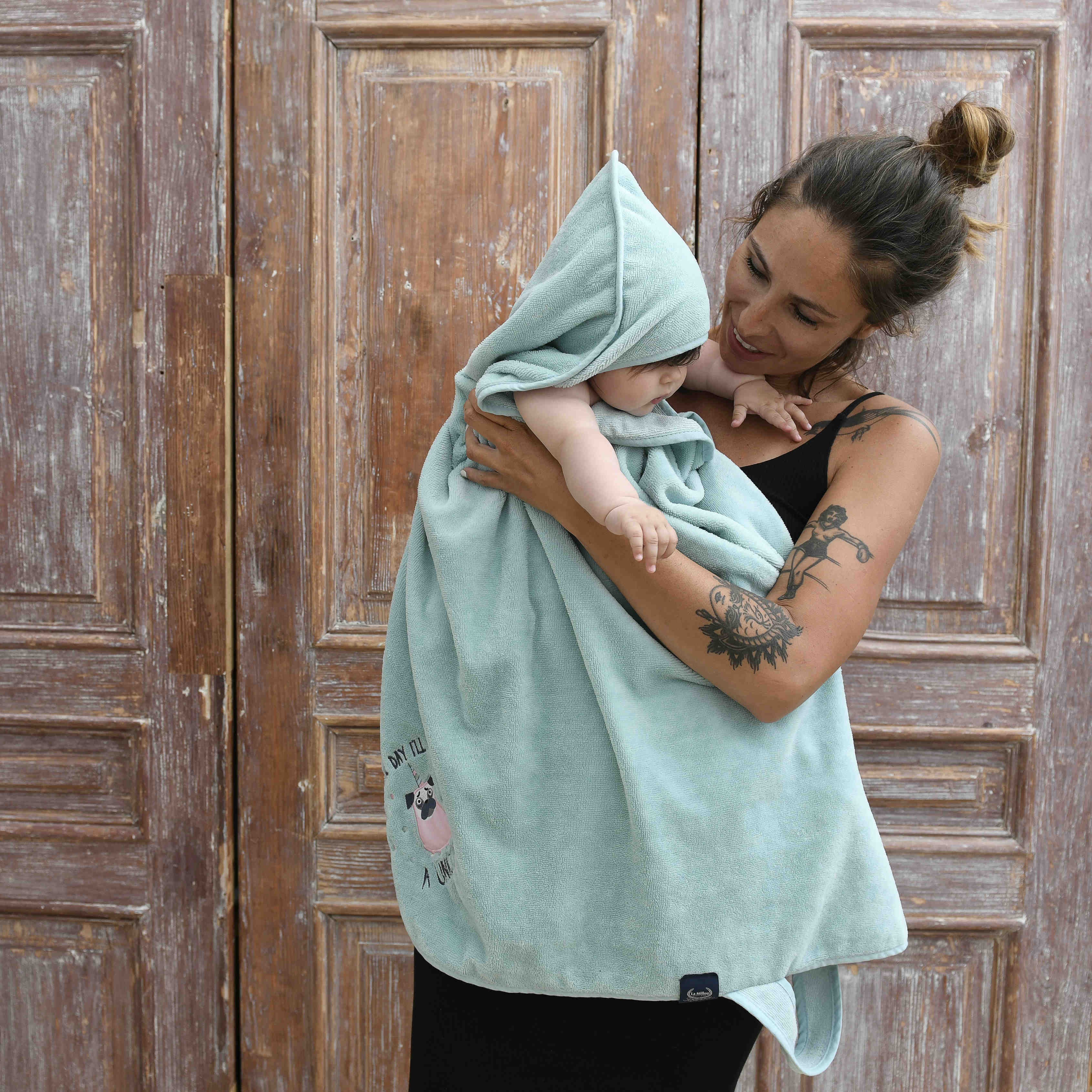 La Millou, Ręcznik Bamboo Soft - Newborn - Grey - Yoga Candy Sloth Blue La Millou, Ręcznik Bamboo Soft - Newborn - Grey - Yoga Candy Sloth Blue