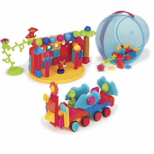 Klocki jeżyki - zestaw dżungla - 128 elementów w dużym wiadrze Klocki jeżyki - zestaw dżungla - 128 elementów w dużym wiadrze