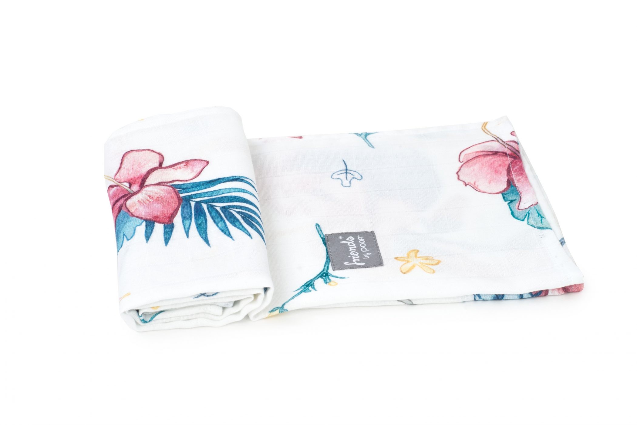 Poofi, pieluszka bambusowa - HIBISKUSY