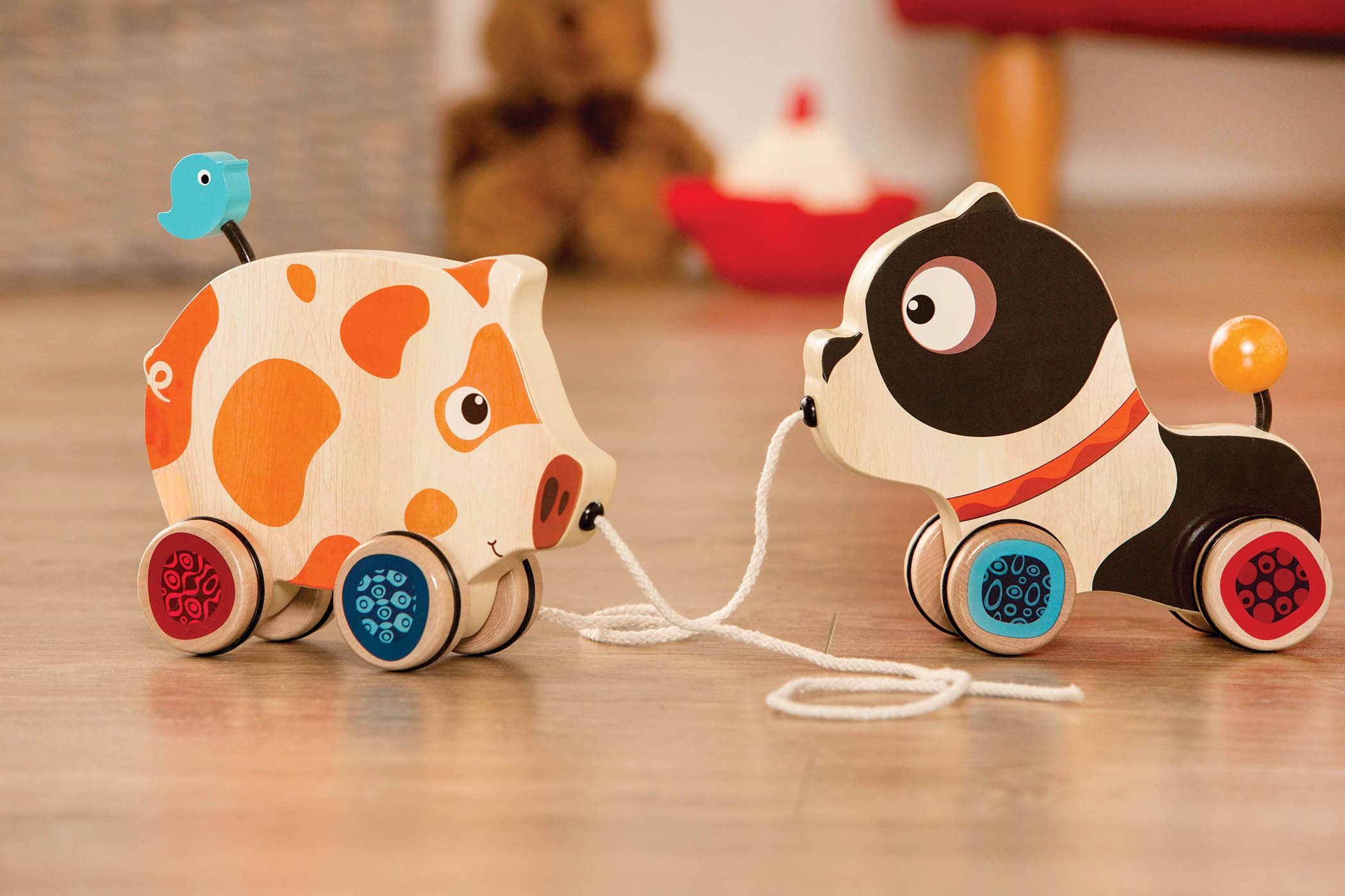 Btoys, Drewniany piesek do ciągnięcia na sznurku