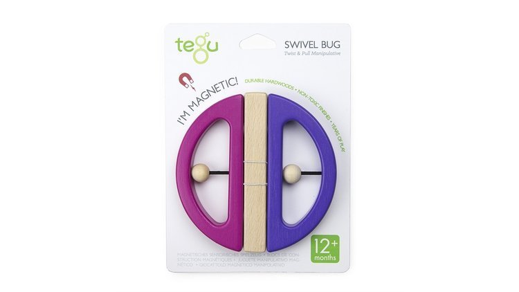 Tegu, Drewniane klocki magnetyczne BABY & TODDLER Swivel Bug Pink/Purple