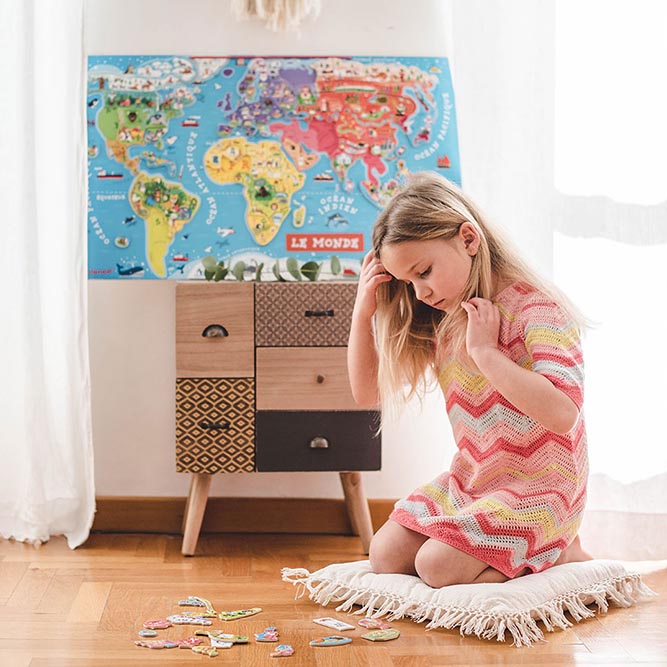 Janod, puzzle magnetyczne mapa świata