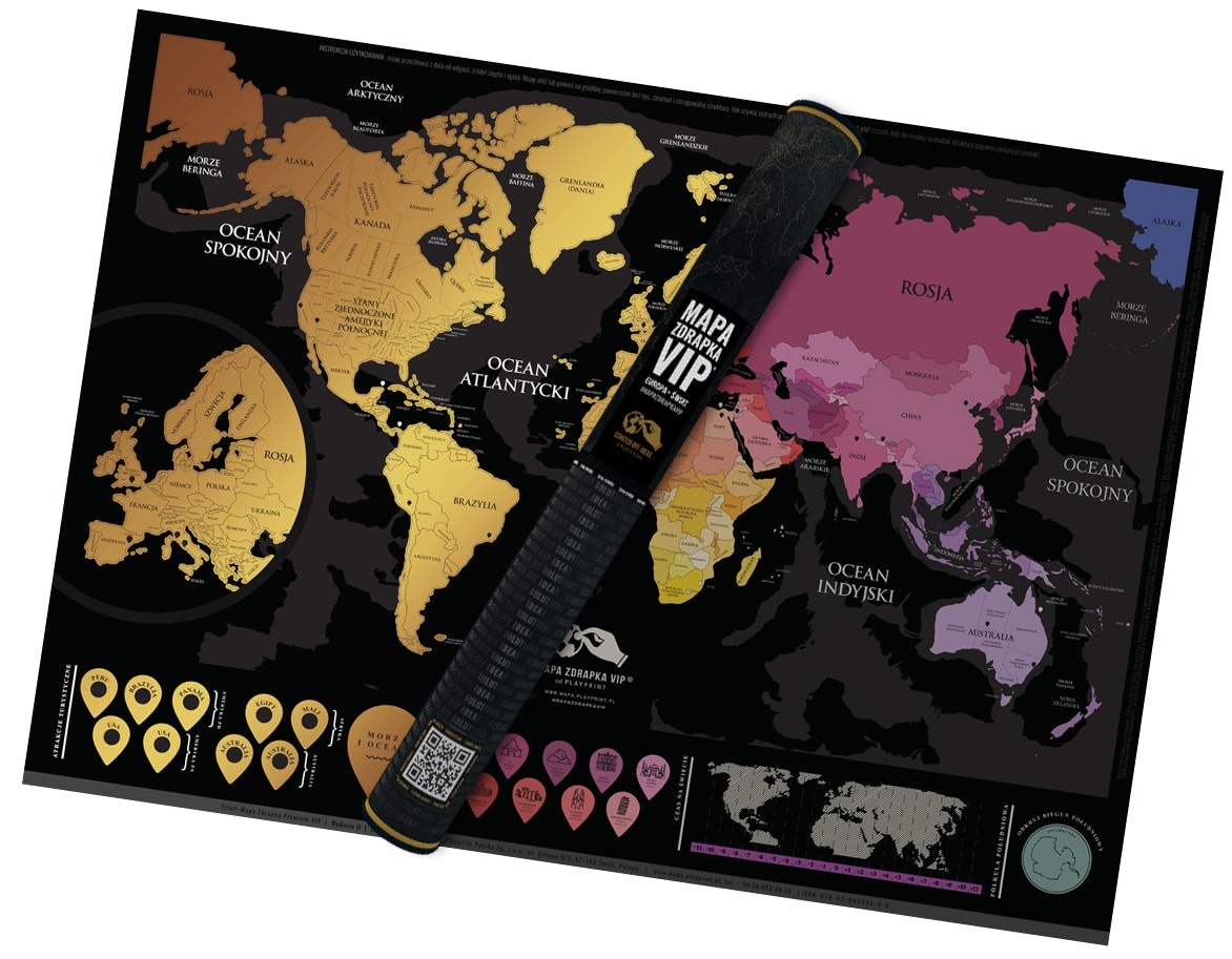 Mapa zdrapka świata vip