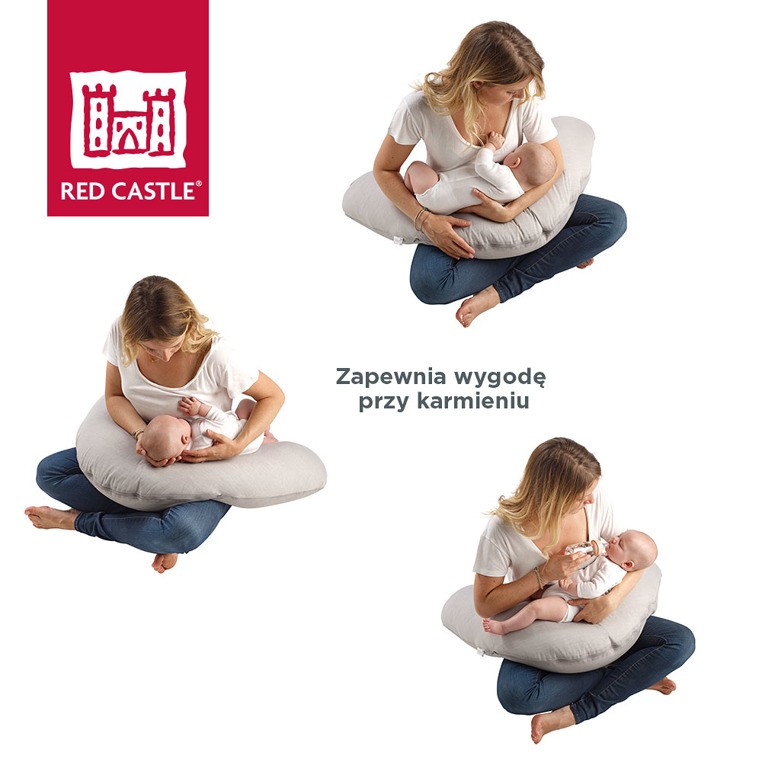 Red Castle, Ergonomiczna poduszka rogal dla kobiet w ciąży i karmiących Big Flopsy Fleur de coton Pearl grey Red Castle, Ergonomiczna poduszka rogal dla kobiet w ciąży i karmiących Big Flopsy Fleur de coton Pearl grey