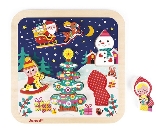 Janod, Układanka drewniana 3D Magia Świąt