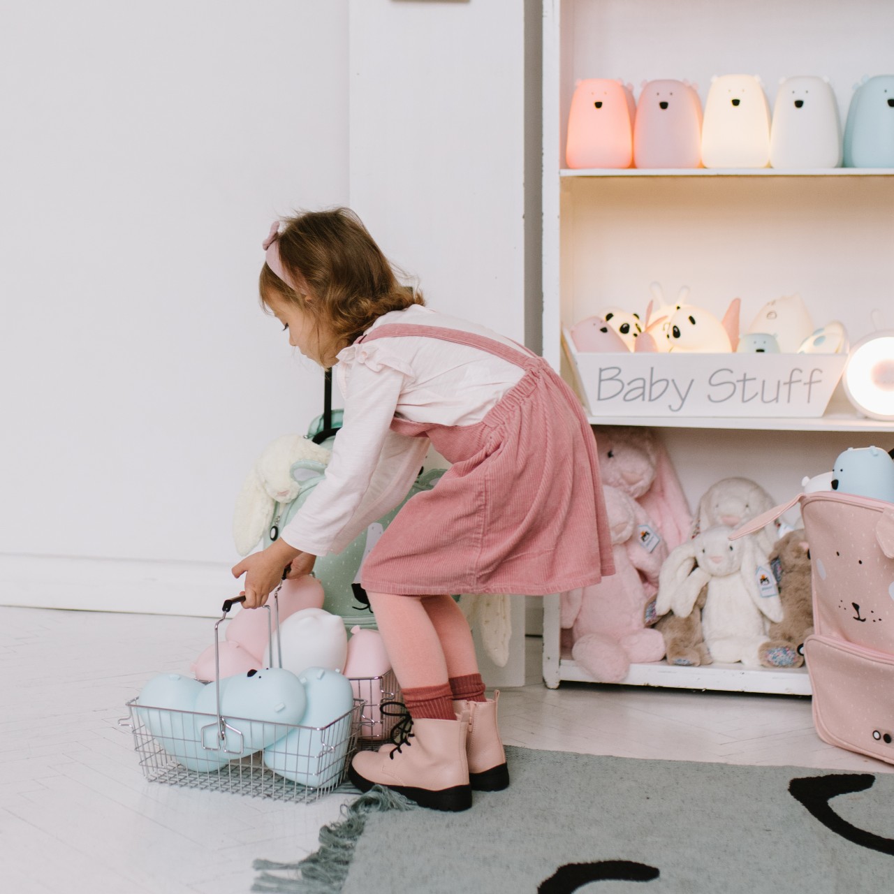 Rabbit&Friends, Animal Lamp Miś duży róż