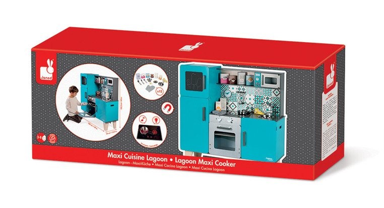 Janod, Kuchnia drewniana XL z dźwiękiem i 15 akcesoriami Lagoon