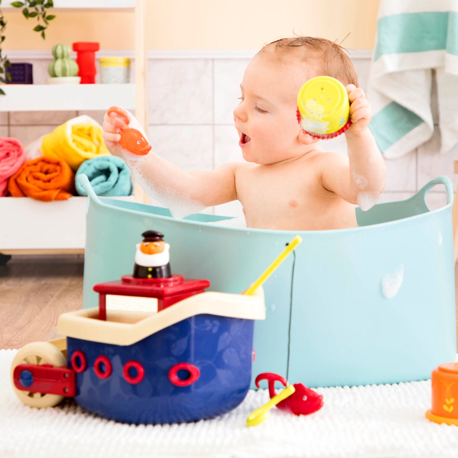 Btoys, zestaw do kąpieli  duży statek z akcesoriami