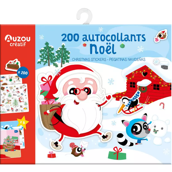 Auzou Zestaw 200 Naklejek Święty Mikołaj   Auzou Zestaw 200 Naklejek Święty Mikołaj