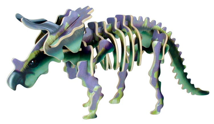 Drewniane puzzle 3D dino -TRICERATOPS Drewniane puzzle 3D dino -TRICERATOPS