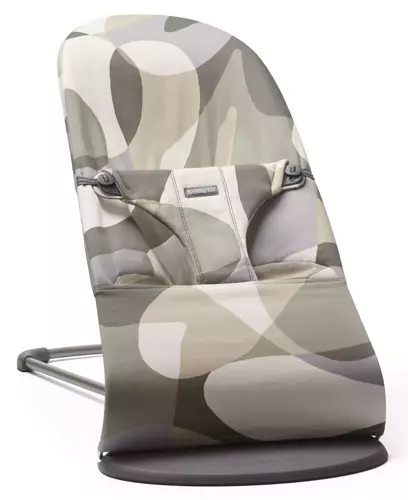 Babybjorn - Leżaczek Bliss Cotton, Khaki/Green Print Babybjorn - Leżaczek Bliss Cotton, Khaki/Green Print