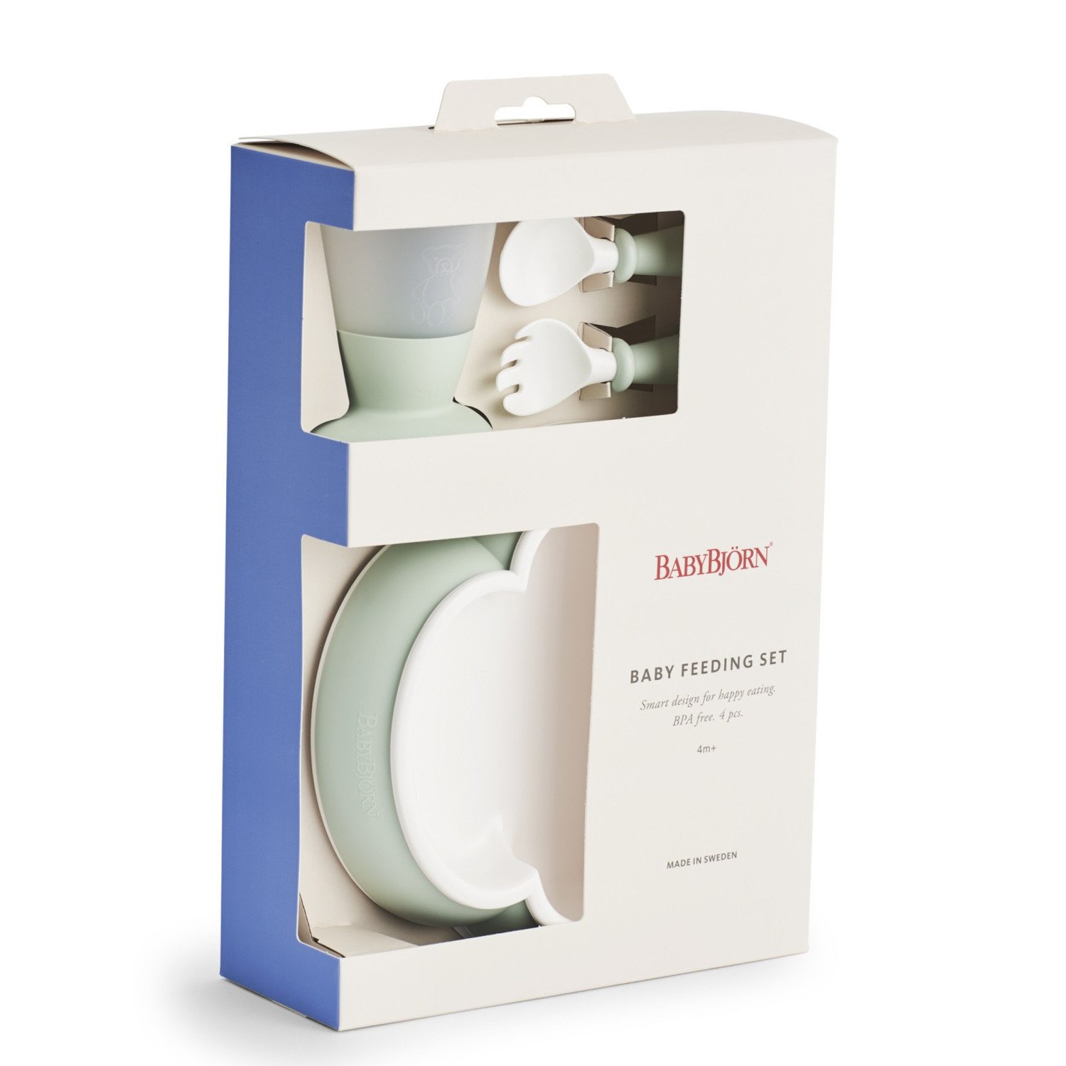 BABYBJORN zestaw do karmienia powder green