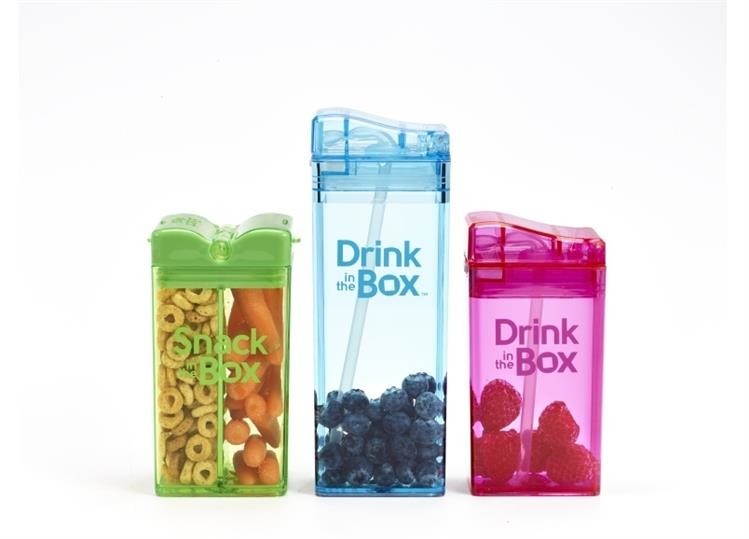 Drink In The Box, Bidon ze słomką green 350ml Drink In The Box, Bidon ze słomką green 350ml