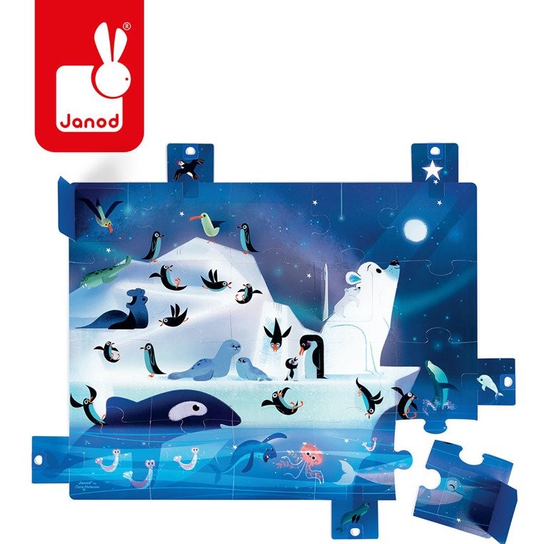 Janod, Puzzle z niespodzianką 20 elementów Pod gwiazdami Janod, Puzzle z niespodzianką 20 elementów Pod gwiazdami