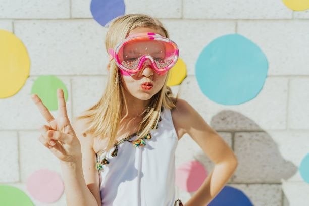 Bling2O, Maska do pływania z różowym brokatem