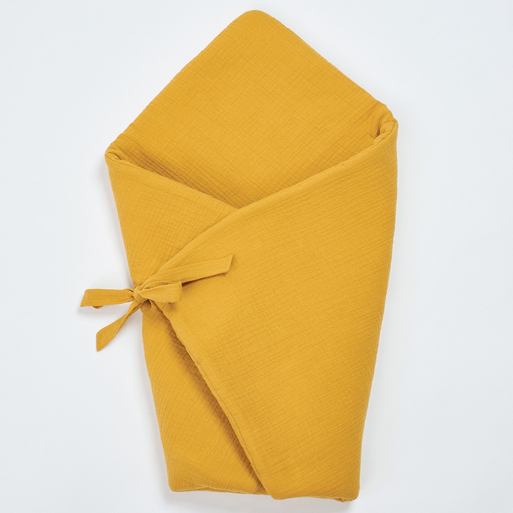 Bimbla, Muślinowy rożek niemowlęcy - musztardowy Bimbla, Muślinowy rożek niemowlęcy - musztardowy