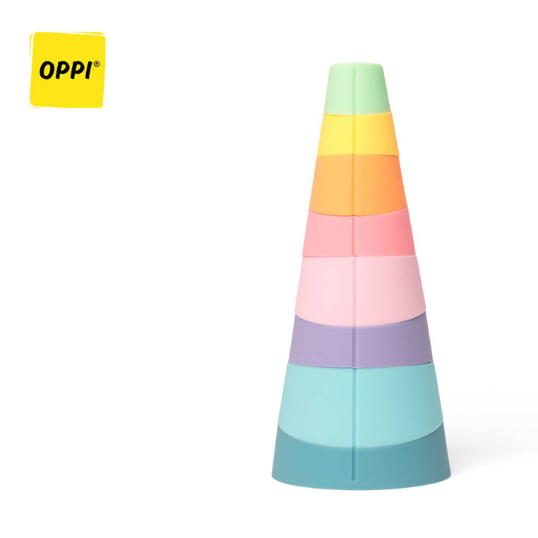 OPPI, Kreatywny silikonowy zestaw konstrukcyjny Stak 8 elementów 12 m+