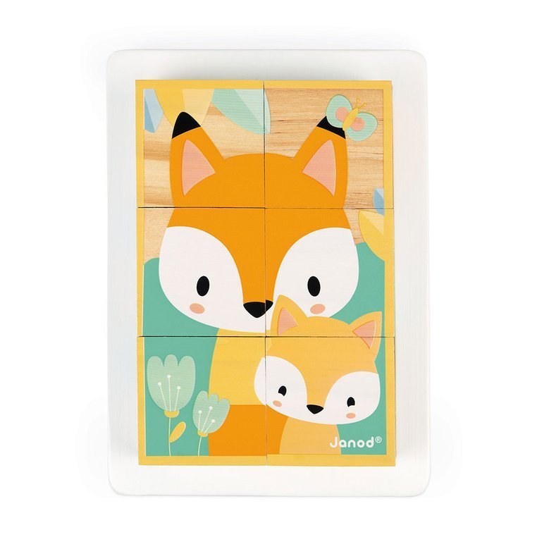 Janod, Klocki drewniane 6 elementów puzzle Pure 6 elementów Janod, Klocki drewniane 6 elementów puzzle Pure 6 elementów