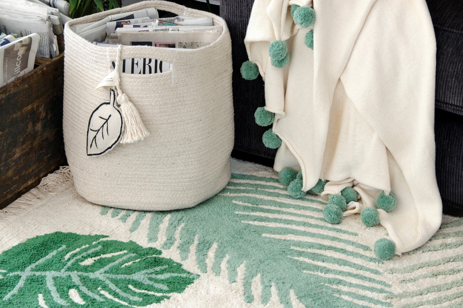 Lorena Canals, Dywan do prania w pralce Tropical Green Lorena Canals, Dywan do prania w pralce Tropical Green