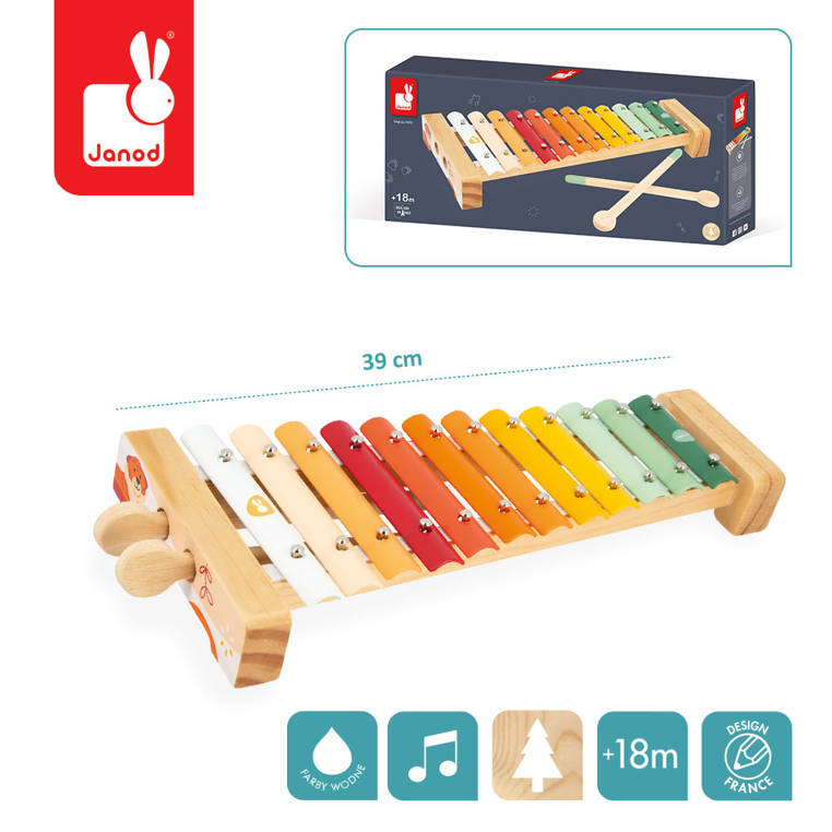 Janod, Cymbałki 12 tonów metalowe Sunshine 18m+