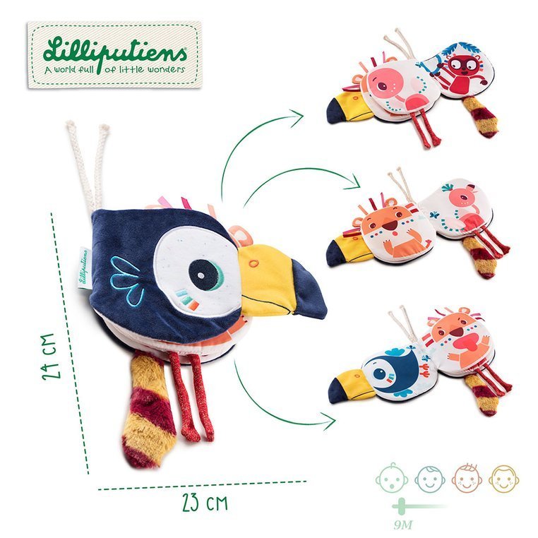 Lilliputiens, Książeczka aktywizująca "Kto się kryje za Pablo?" Tukan Pablo 9 m+