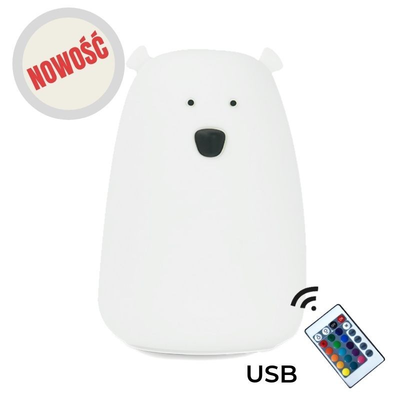 Rabbit&Friends, Lampka miś biała z pilotem Rabbit&Friends, Lampka miś biała z pilotem