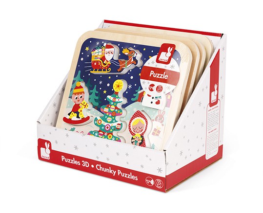 Janod, Układanka drewniana 3D Magia Świąt