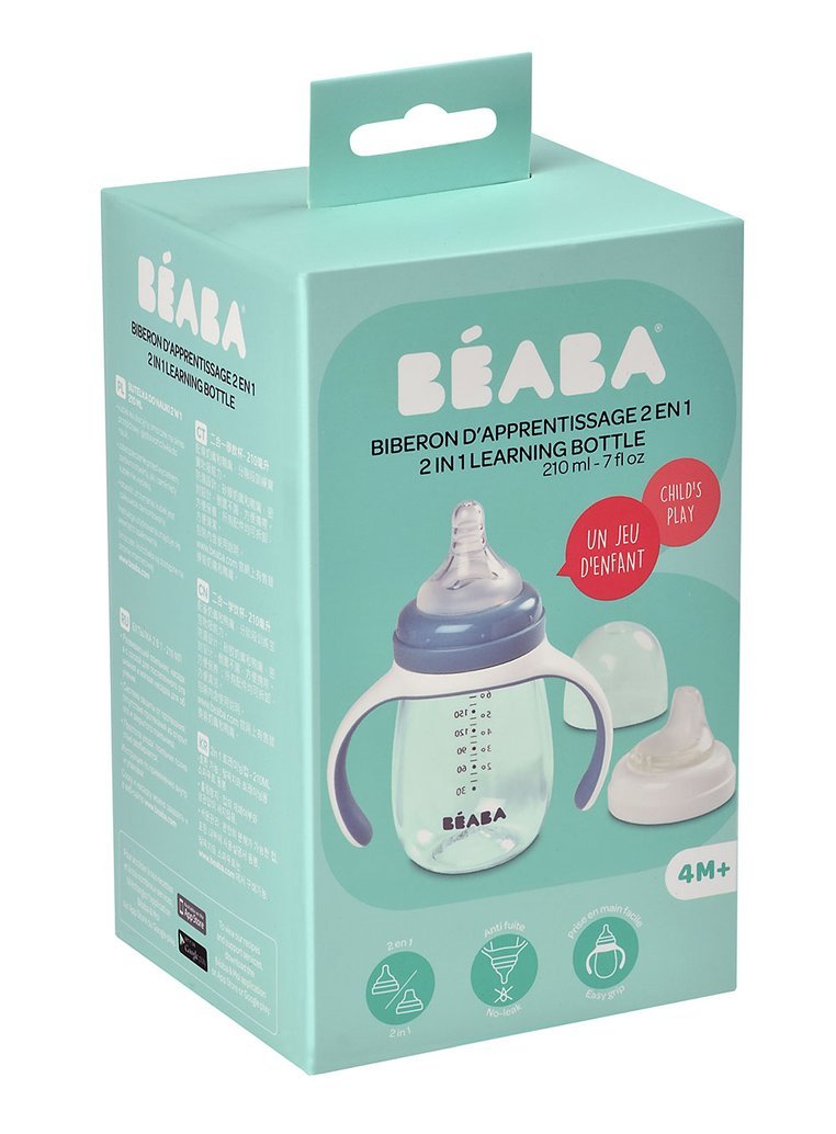 Beaba, Butelka treningowa 2 w 1 tritanowa 210 ml windy blue Beaba, Butelka treningowa 2 w 1 tritanowa 210 ml windy blue