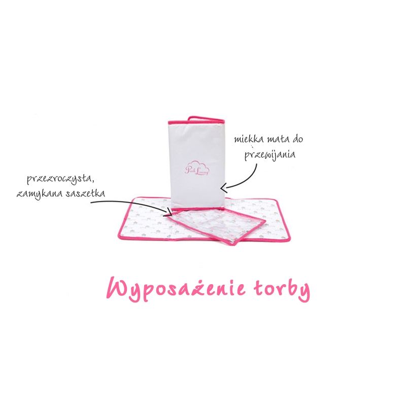 Torba do wózka Pink Lining - Blooming Gorgeous Grey Bows Torba do wózka Pink Lining - Blooming Gorgeous Grey Bows