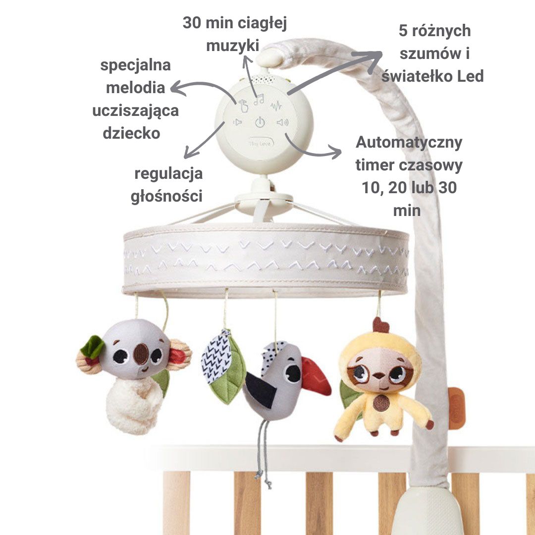 Tiny Love, Karuzela do łóżeczka z dźwiękami i szumem - Boho Chic