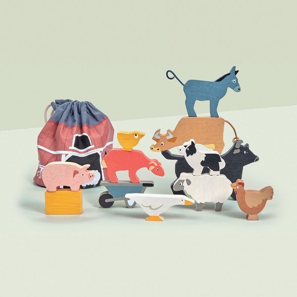 Tender Leaf Toys, Drewniane figurki do zabawy - zwierzęta zagrodowe