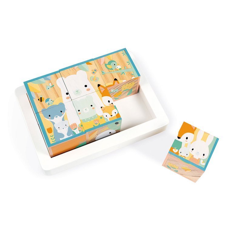 Janod, Klocki drewniane 6 elementów puzzle Pure 6 elementów Janod, Klocki drewniane 6 elementów puzzle Pure 6 elementów