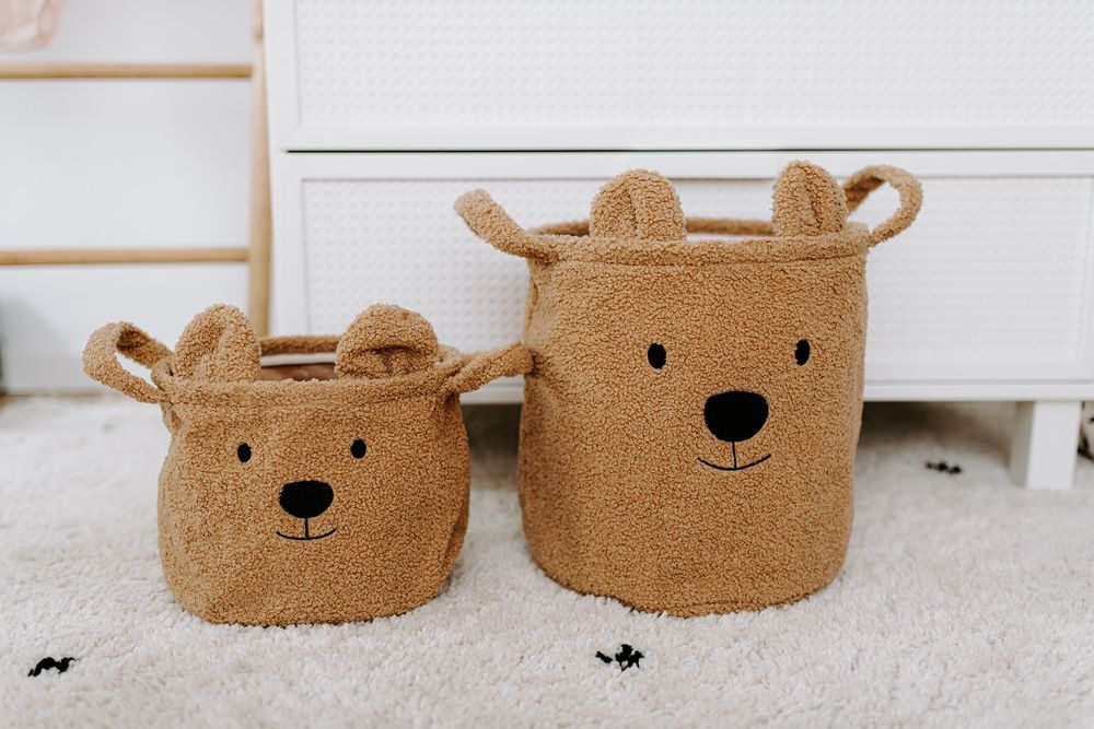 Childhome, Pluszowy pojemnik na zabawki 30 x 30 x 30 cm Teddy Bear Childhome, Pluszowy pojemnik na zabawki 30 x 30 x 30 cm Teddy Bear