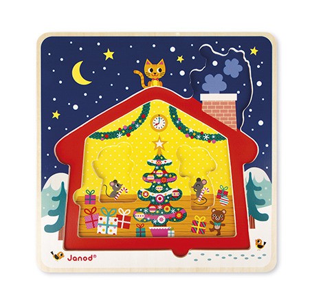 Janod, Puzzle drewniane 3-warstwowe Gwiazdka Janod, Puzzle drewniane 3-warstwowe Gwiazdka