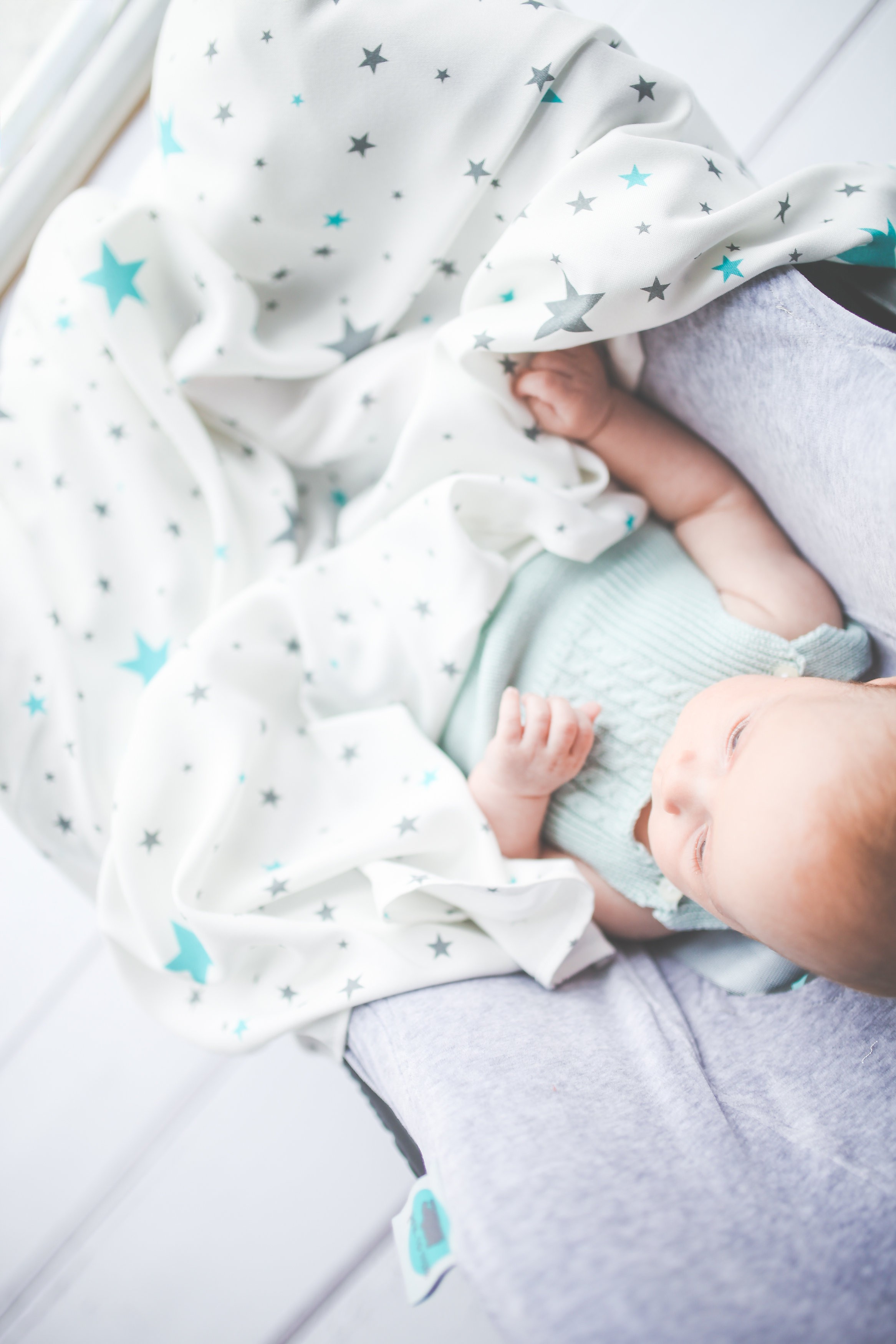 Bambusowa chusta/otulacz – Gwiazdy 120x120cm