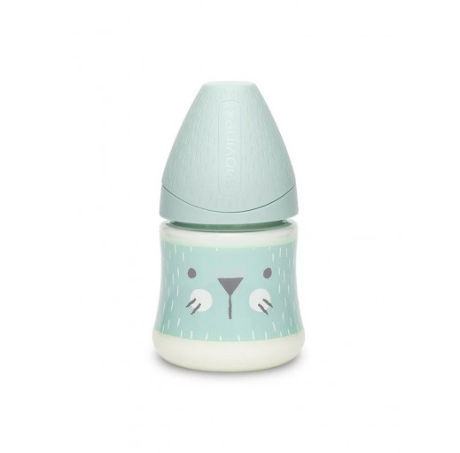 Suavinex, Butelka HYGGE 150ml - kotek miętowy Suavinex, Butelka HYGGE 150ml - kotek miętowy