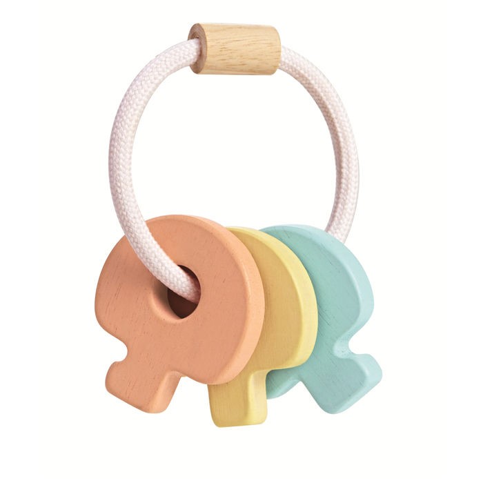 Plan Toys, Pastelowa grzechotka klucze Plan Toys, Pastelowa grzechotka klucze