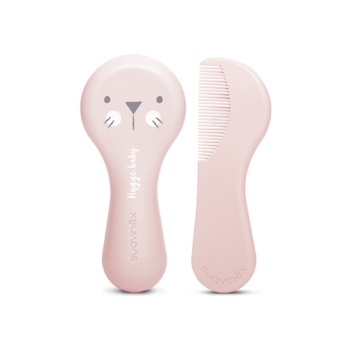 Suavinex, Zestaw szczotka i grzebień HYGGE - różowy