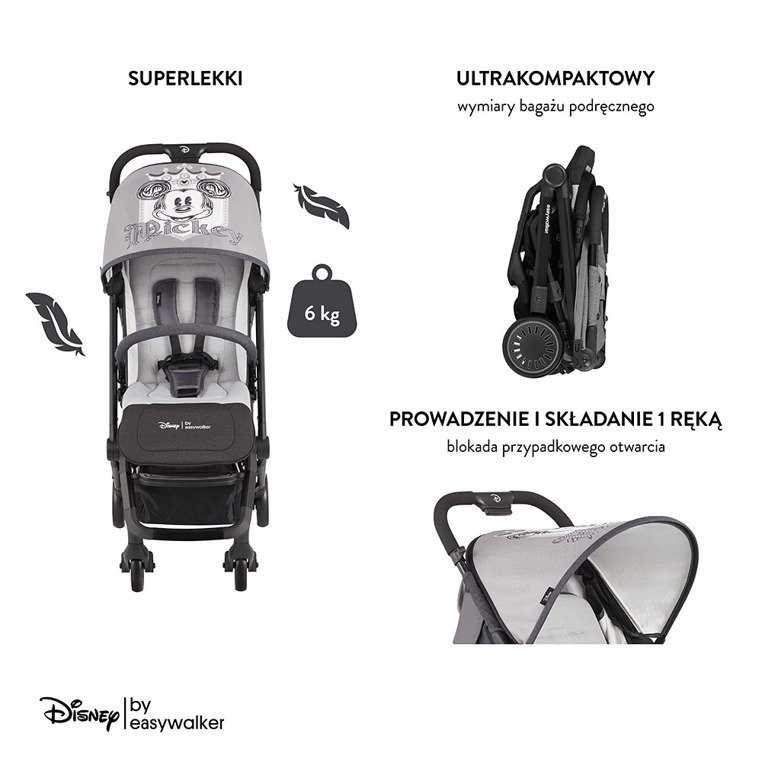 Easywalker, Disney by Easywalker Buggy XS Wózek spacerowy z osłonką przeciwdeszczową Mickey Shield Easywalker, Disney by Easywalker Buggy XS Wózek spacerowy z osłonką przeciwdeszczową Mickey Shield