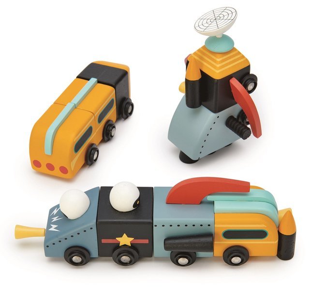 Tender Leaf Toys, Drewniane pojazdy kosmiczne, zabawka konstrukcyjna