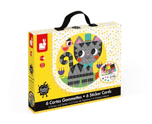 Janod, Zestaw artystyczny Karty z naklejkami Zwierzęta