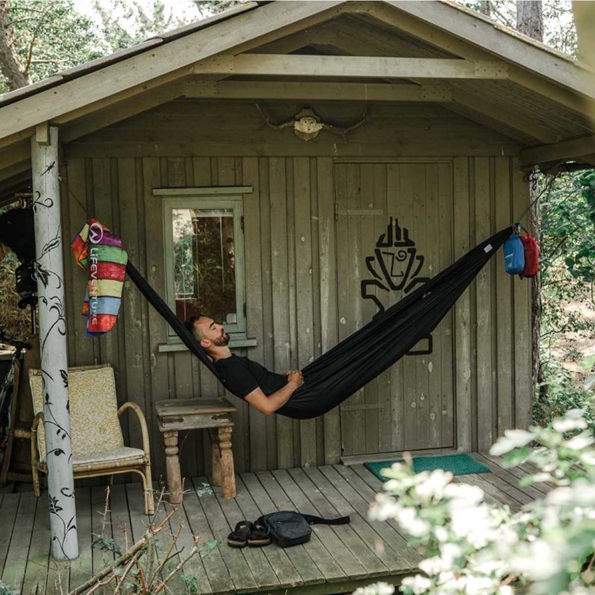 LittleLife, Ręcznik szybkoschnący Soft Fibre Lifeventure - Striped Planks 150x90 cm