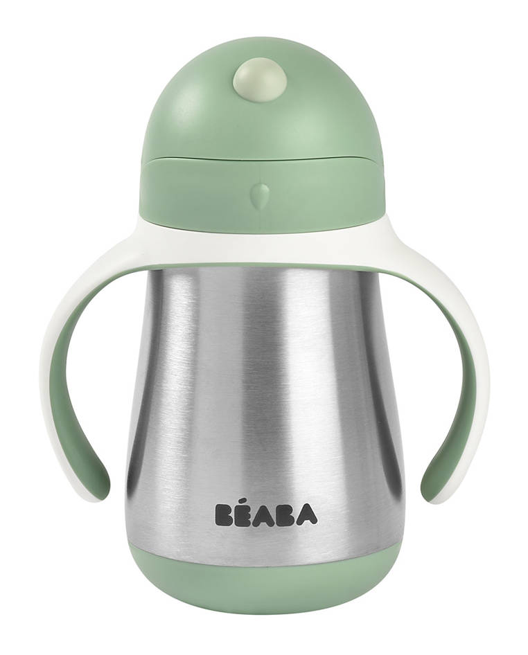Beaba, Bidon termiczny termobutelka ze słomką 250 ml Sage green Beaba, Bidon termiczny termobutelka ze słomką 250 ml Sage green