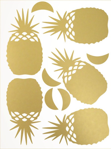 Naklejki ścienne złote ananasy