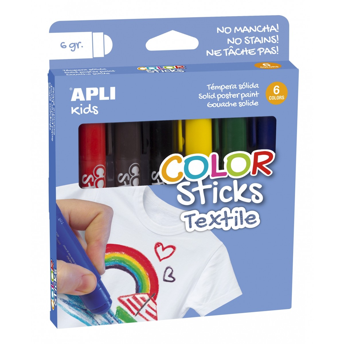 Apli Kids, Flamastry do tkanin - 6 kolorów