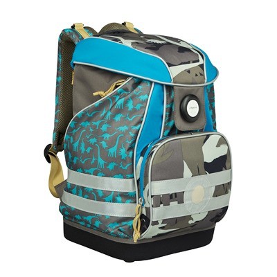 Lassig Plecak szkolny XL ze sztywnymi plecami, i wodoodpornym dnem Dino slate