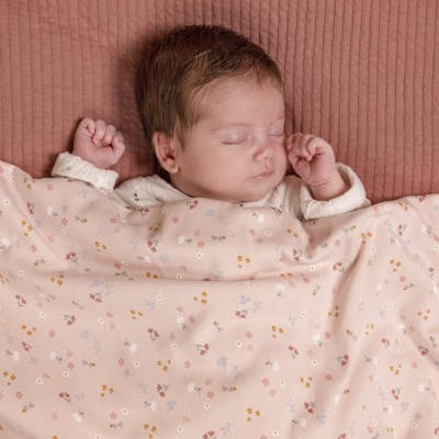 Little dutch, Lekki śpiworek bawełniany 90 cm Little Pink Flowers TOG 0,4